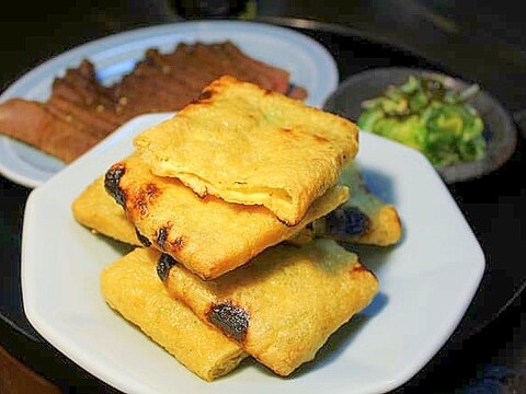 春にら納豆の袋焼き